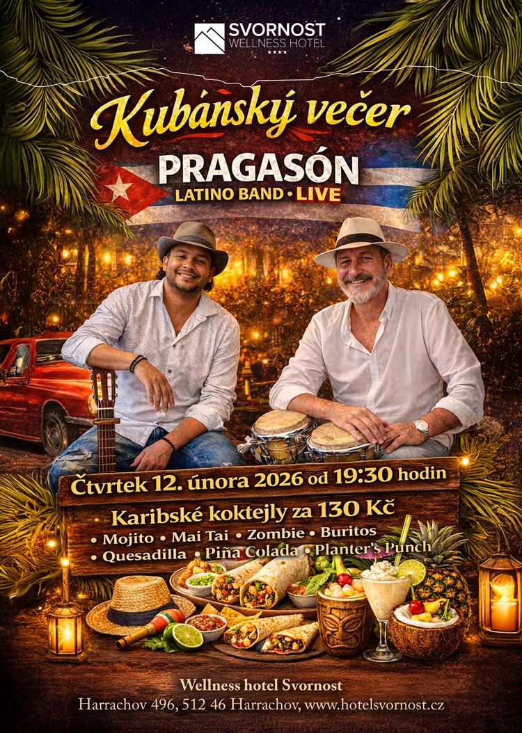 PRAGASÓN LATINO BAND • LIVE | čtvrtek 12. února 2026 od 19:30 | hotelový bar