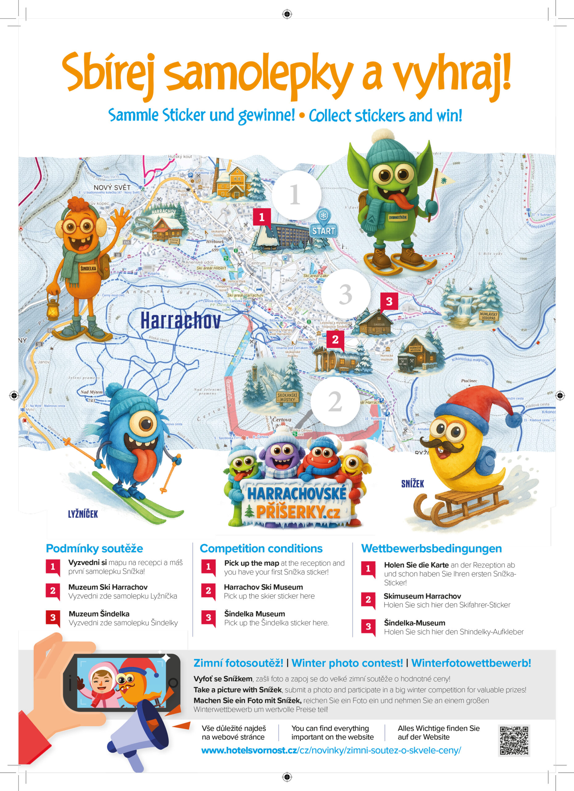 Zimní mapa Harrachovských příšerek