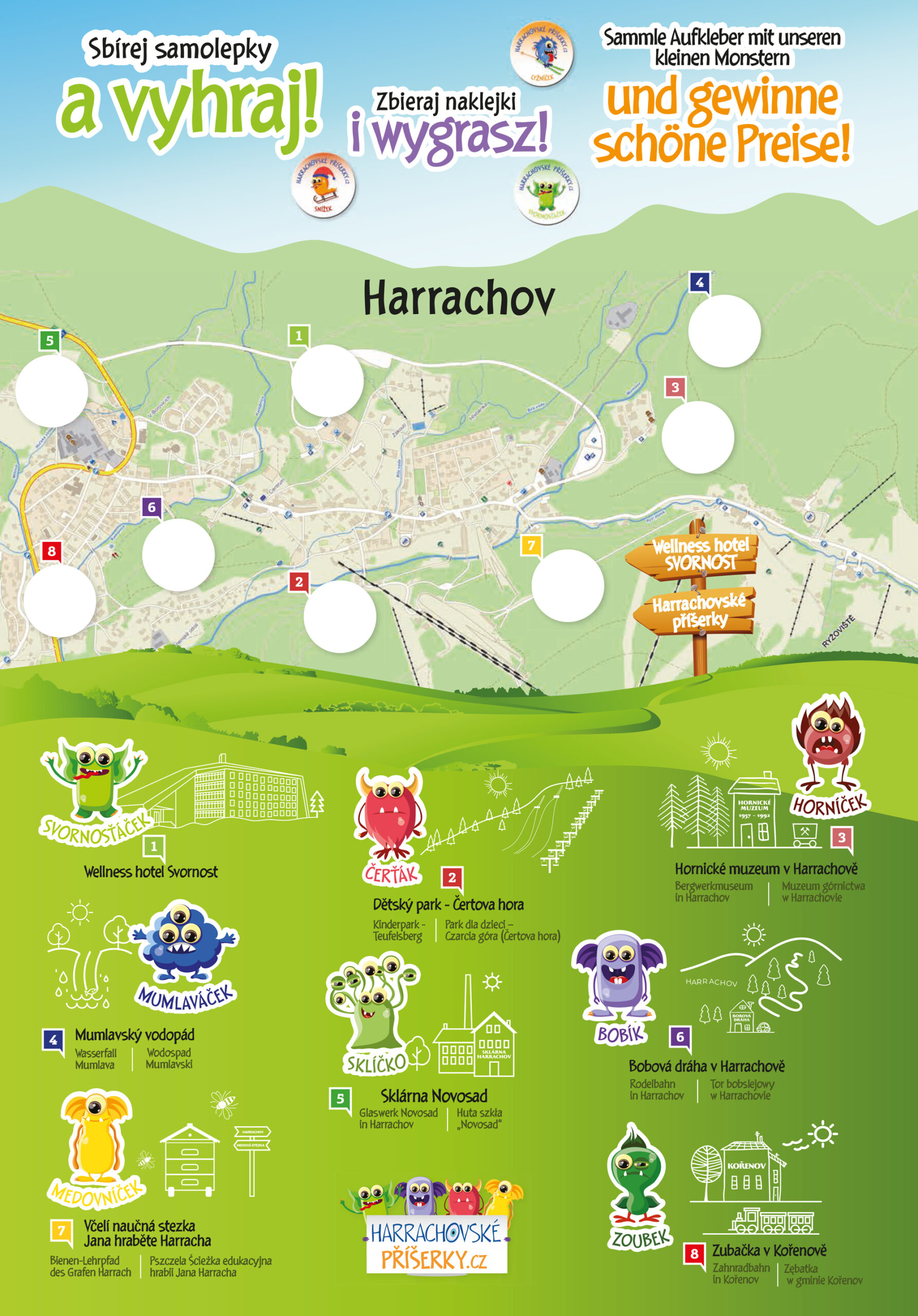 Letní mapa Harrachovských příšerek